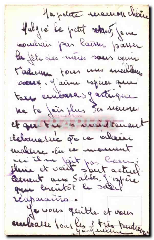 CPA Fantaisie Fleurs  — Verso