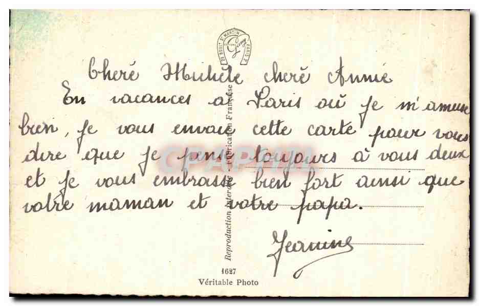CPA Paris Le Sacre Coeur Montmartre — Rückseite