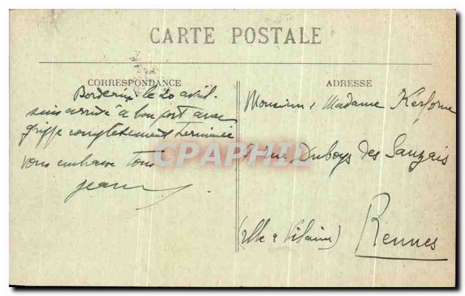 CPA Bordeaux Place De La Comedie — Verso