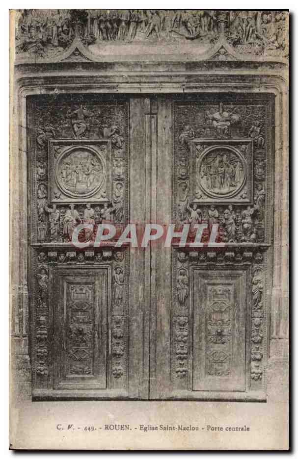 CPA Rouen Eglise saint Maclou Porte Centrale