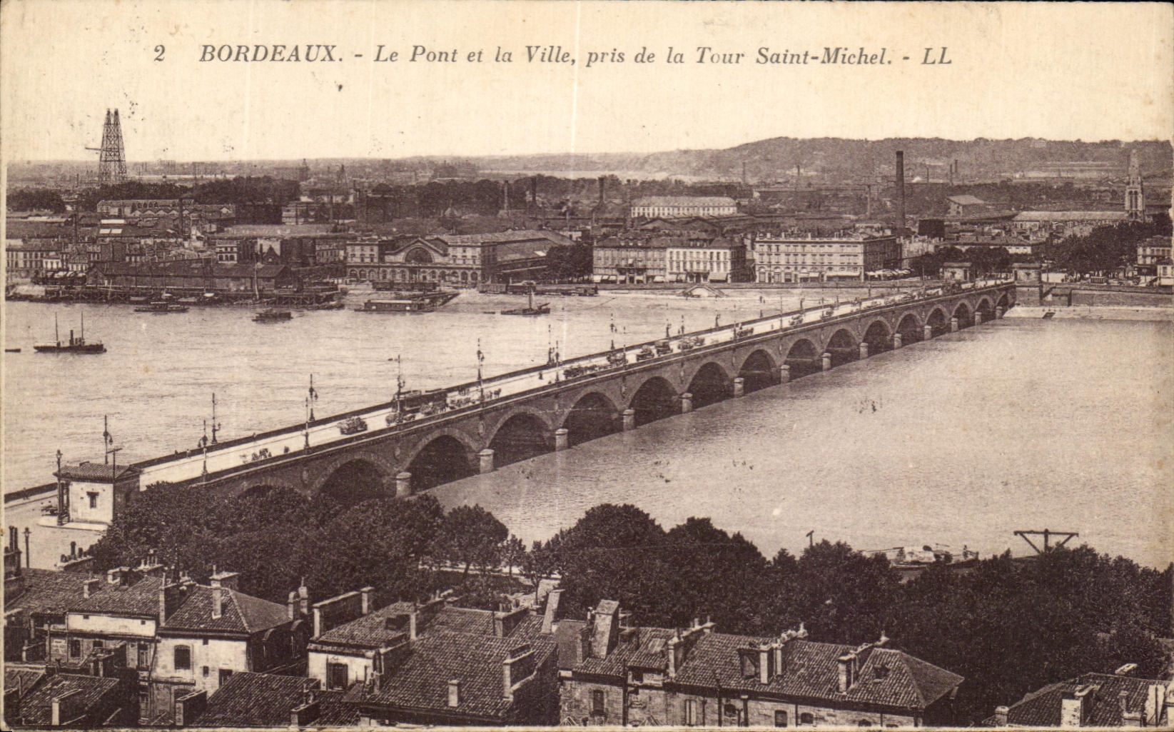 CPA Bordeaux Le Pont Et La Ville Pris De La Tour Saint Michel