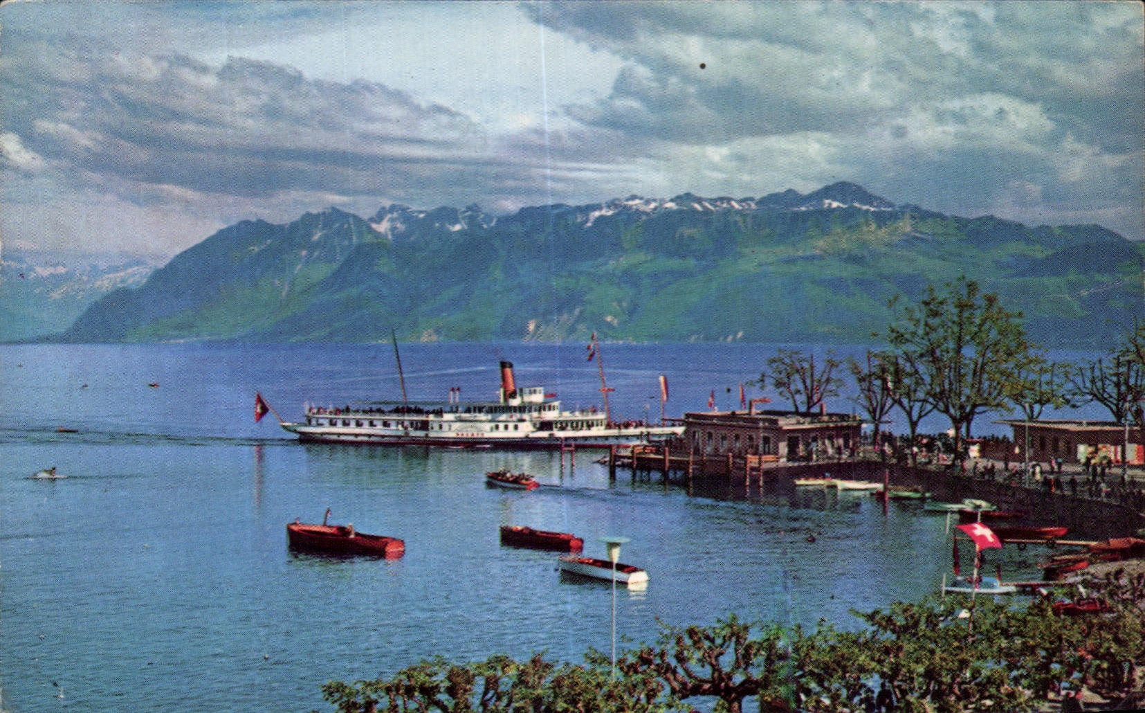 CPM Lausanne Ouchy Le Debarcadere Et Les Alpes De La Savoie