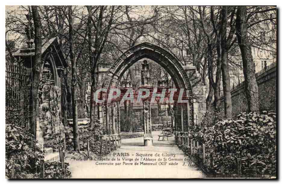 CPA Paris Square De Cluny Porte de la chapelle de la vierge de l'abbaye de St Germain 