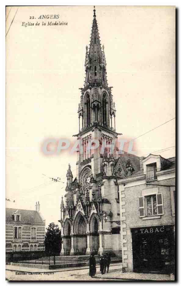 CPA Angers Eglise De La Madeleine Tabac