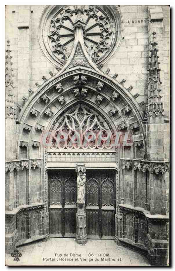 Portal, Rosefenster und Jungfrau von Marthuret — Puy-de-Dôme — Auvergne