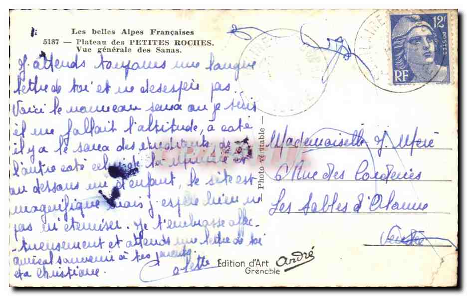 CPA Les Belles Alpes Francaises Plateau Des Petites Roches Vue Generale Des sanas — Verso