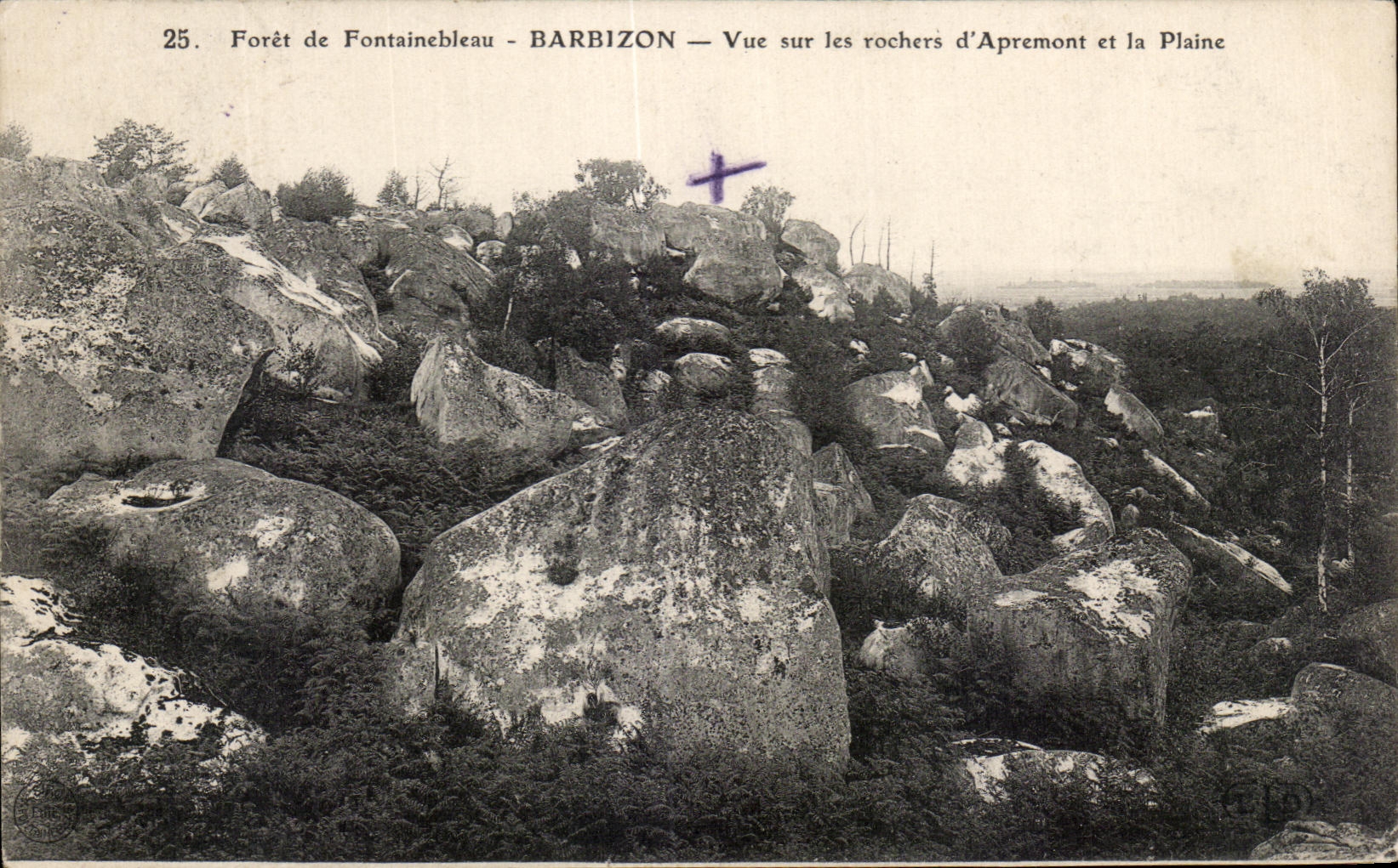 Forêt de Fontainebleau - BARBIZON — Ansicht der Felsen von Apremont und der Ebene