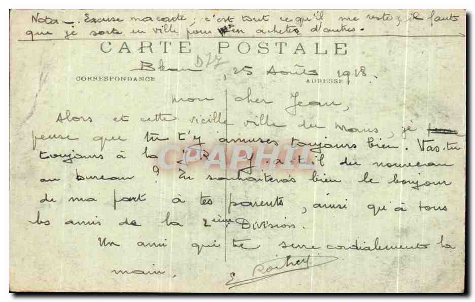 Fontainebleau — École d'Application - Les Héronnières — Verso