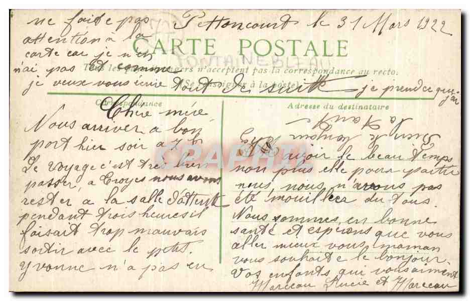 Saint-Fontainebleau — Ein Eckbereich des Parks — L.V.1 — Rückseite