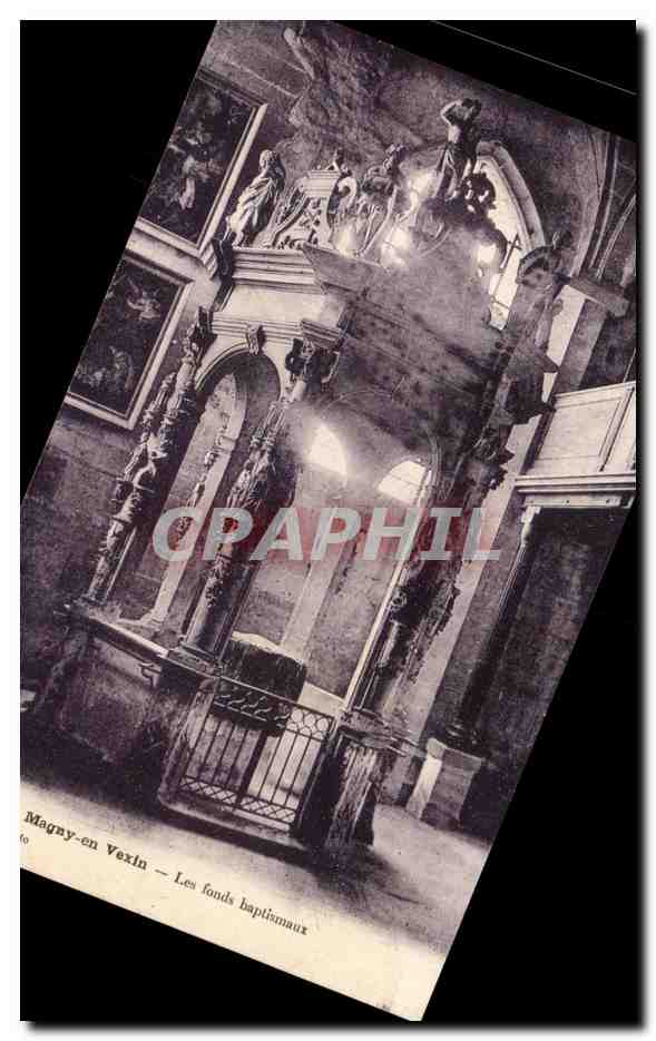 CPA Magny en Vexin Les Fonds Baptismaux