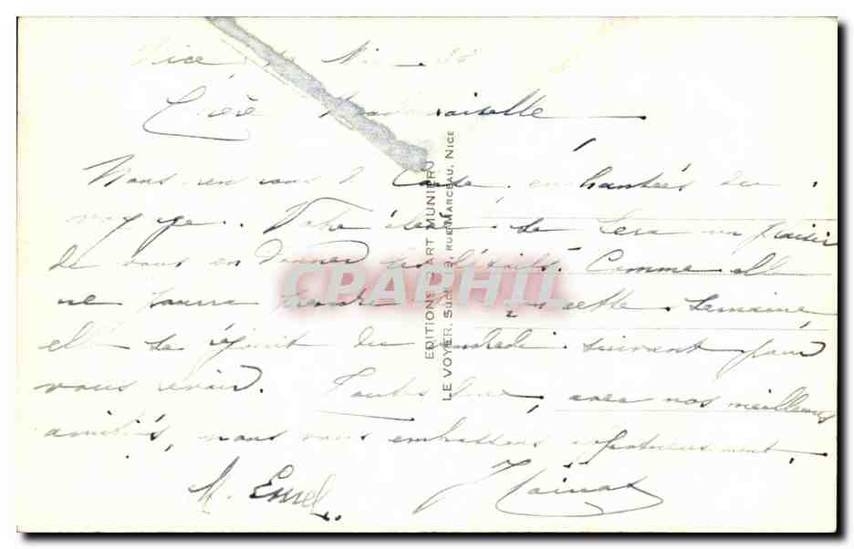 CPA Nice Le quai des Etats unis Le Chateau et le Mont Boron — Rückseite