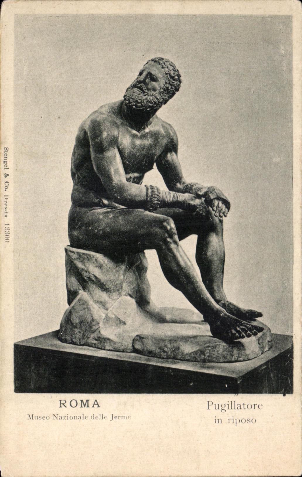 CPA Roma Pugillatore in riposo Museo nazionale delle Jerme