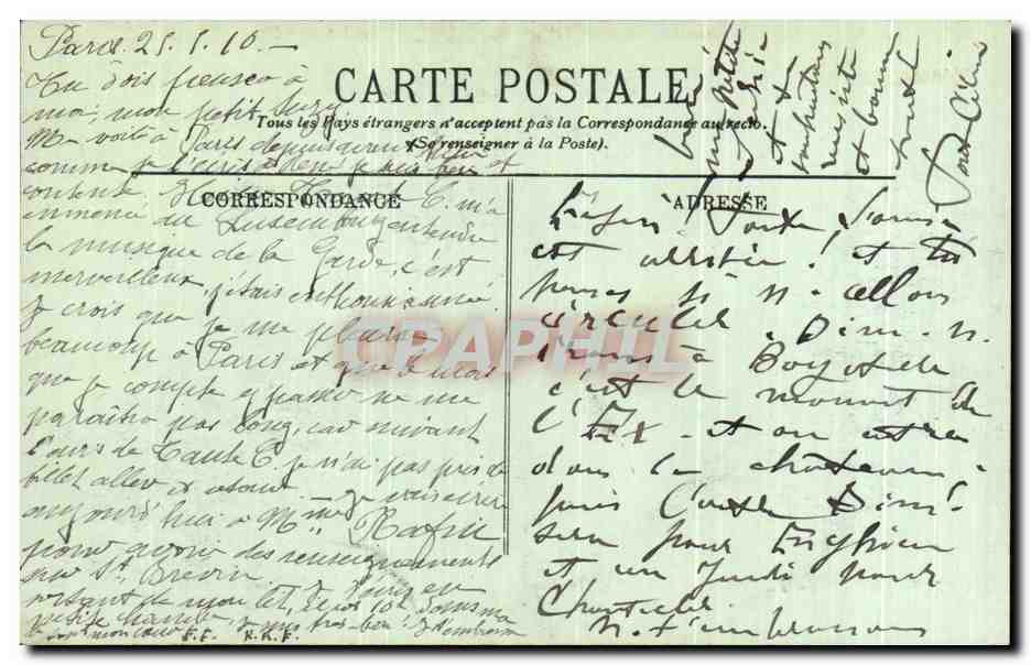 CPA Paris La Fontaine de Carpeaux — Verso