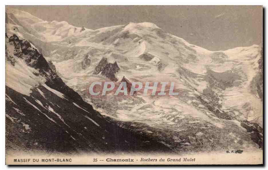 CPA Massif Du mont Blanc Chamonix Rochers du Grand Mulet