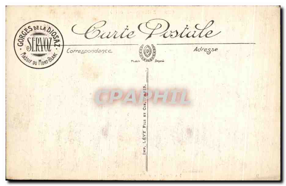 CPA Servoz La Chaine du Mont Blanc — Rückseite