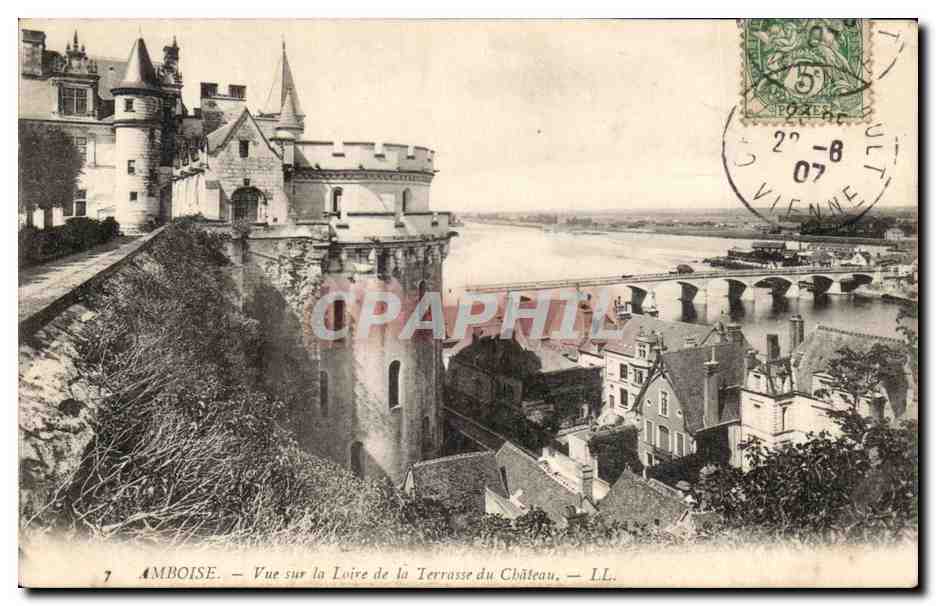CPA Amboise Vue sur la Loire de la Terrasse du Chateau