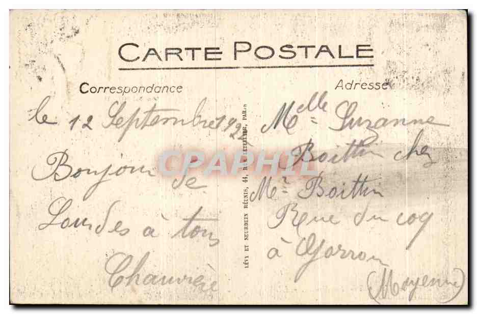 CPA Lourdes La Grotte — Verso