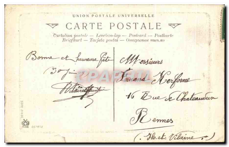 CPA L'Allee Couverte — Rückseite