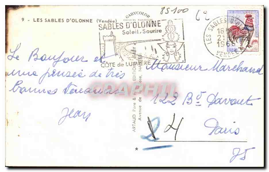 Les Sables d'Olonne — Vue panoramique et sites — Gabycolor — Verso