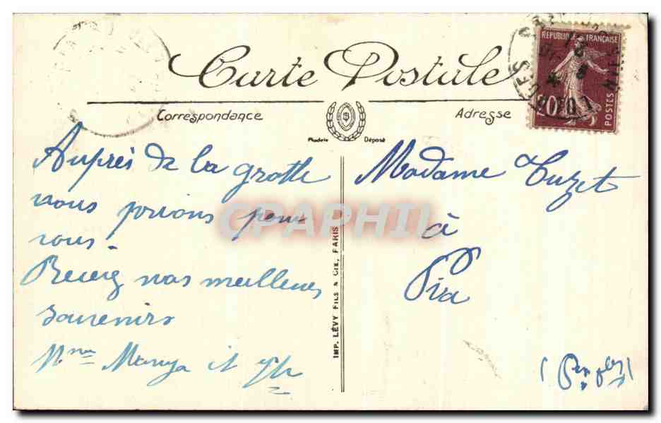 CPA Lourdes La Basilique Et le Calvaire Breton — Verso