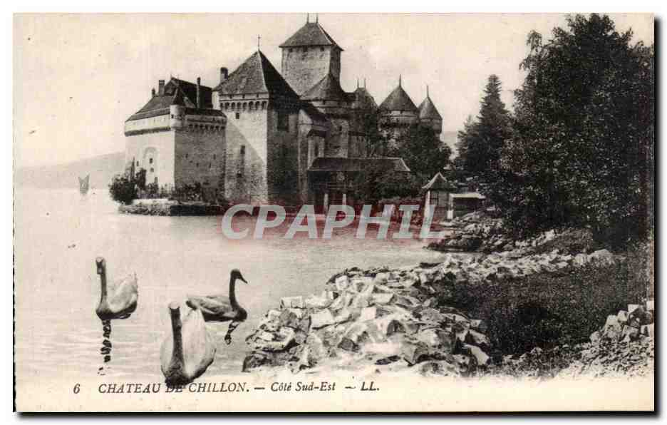 CPA Chateau de Chillon Cote sud Est Cygnes