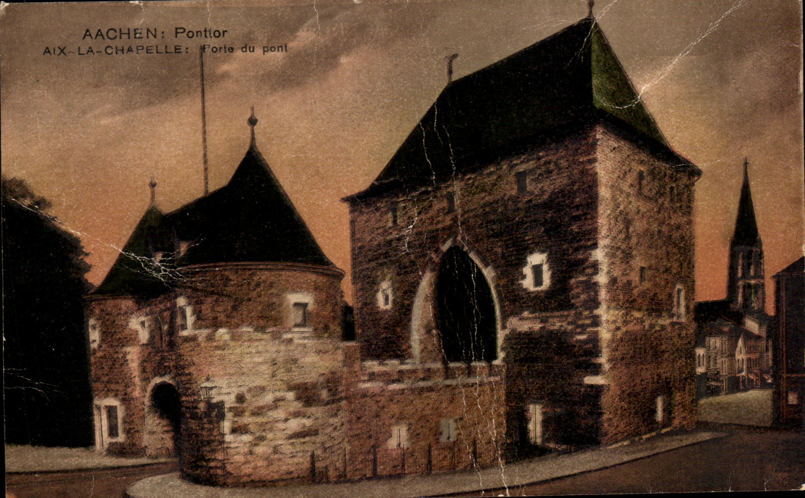 CPA Aachen Pontior Aid La Chapelle Porte du Pont