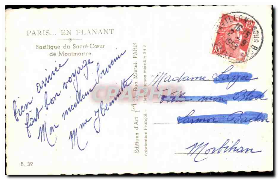 CPA Paris En Flanant Basilique Du Sacre Coeur De Montmartre — Rückseite