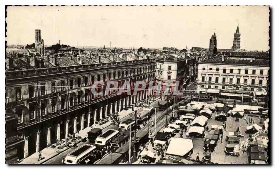 Place du Capitole à Toulouse — vue aérienne avec marché — Édition « Pyrénées Océan », Toulouse