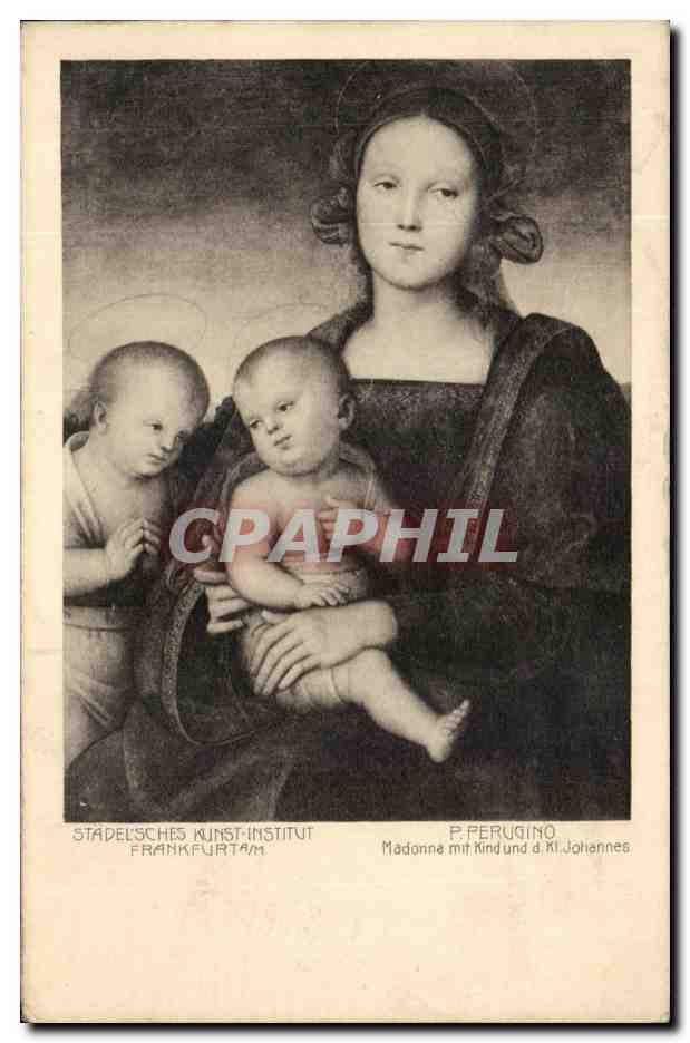 CPA Stadelsches Kunst Institut Frankfurt am Correggio Madonna mit kind und Johannes