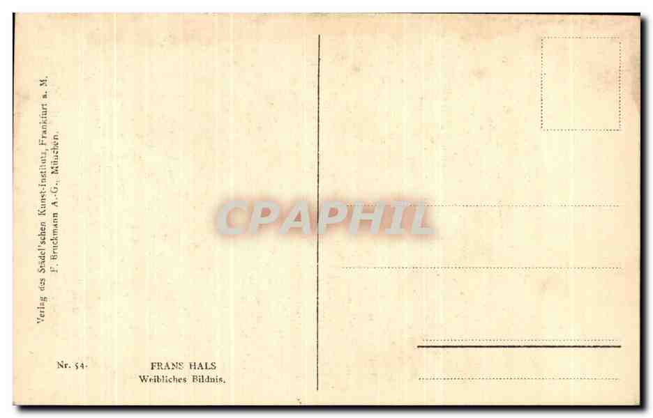 CPA Frans Hals Weibliches Bildnis  — Verso