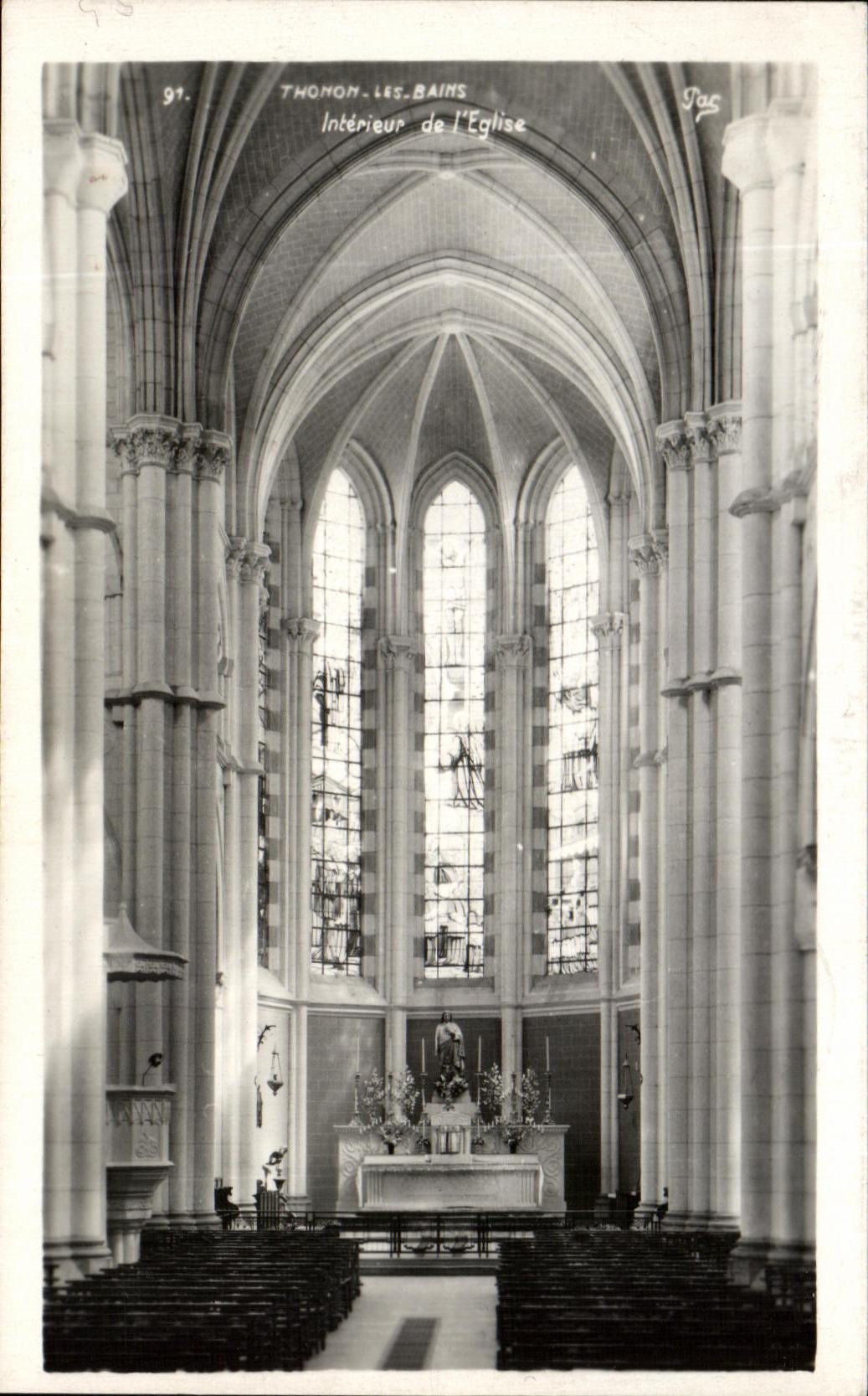 Thonon-les-Bains — Intérieur de l'église — Éditeur Brunaud, n°91