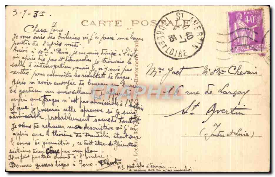 CPA Paris Arc de Triomphe — Rückseite