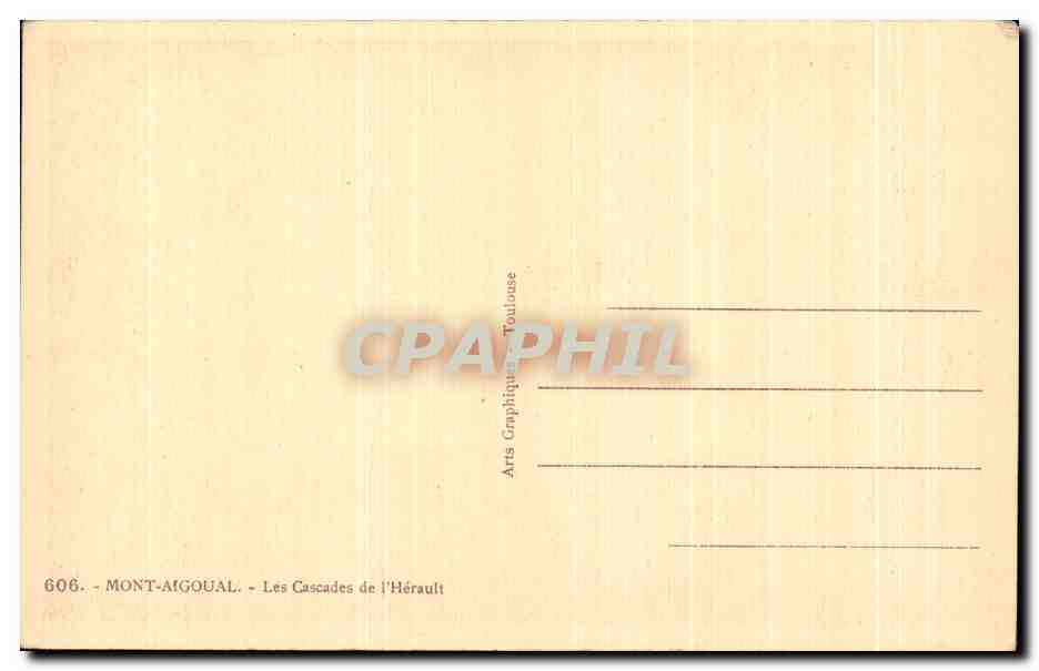 CPA Mont Aigoual Les Cacades de I'Herault — Rückseite