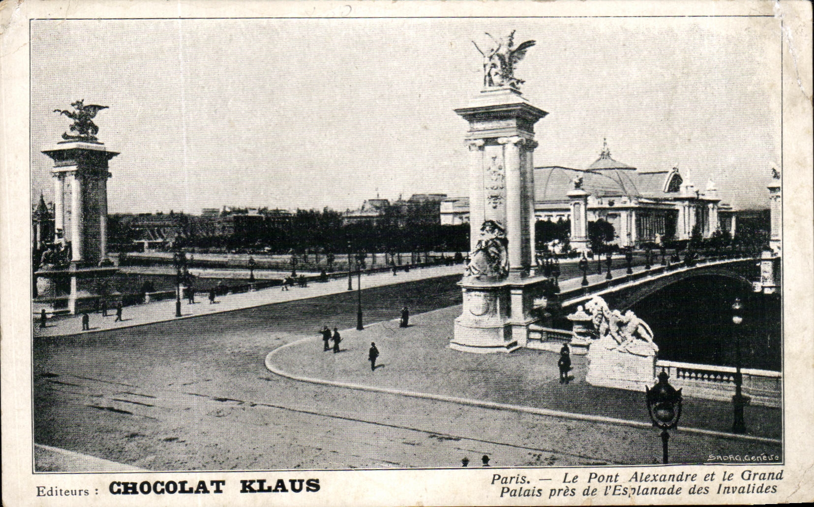CPA Chocolat Klaus Paris Le Pont Alexandre III le Grand