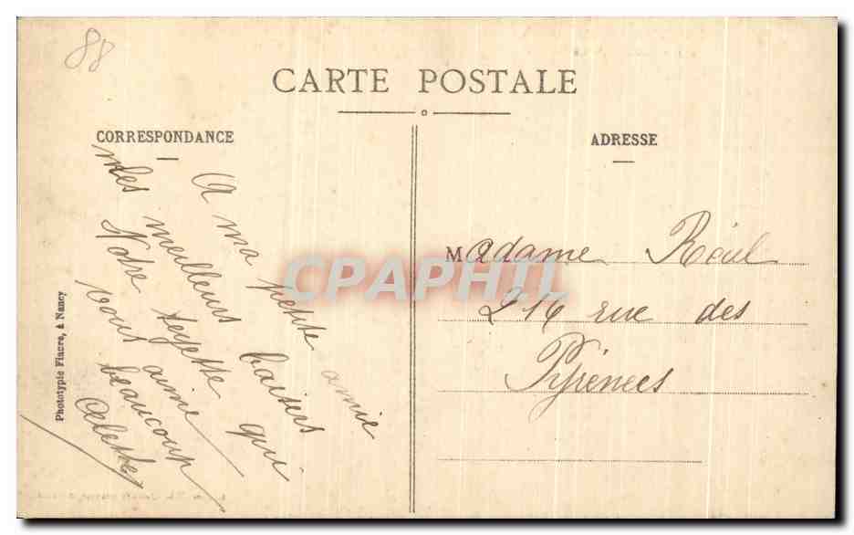 CPA Les Vosges Illustrees Vittel Le Casino — Rückseite