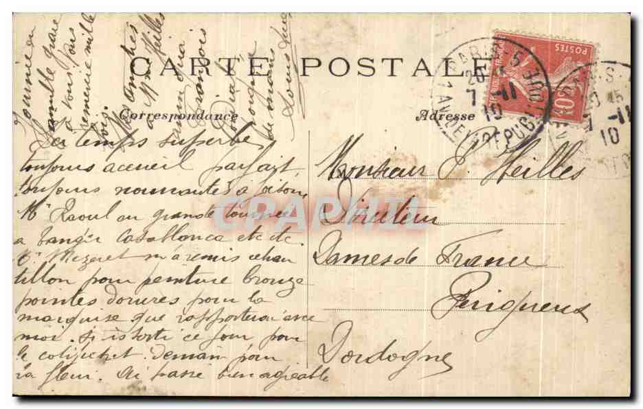CPA Paris Bois de Vincennes La Grotte Enfants — Verso