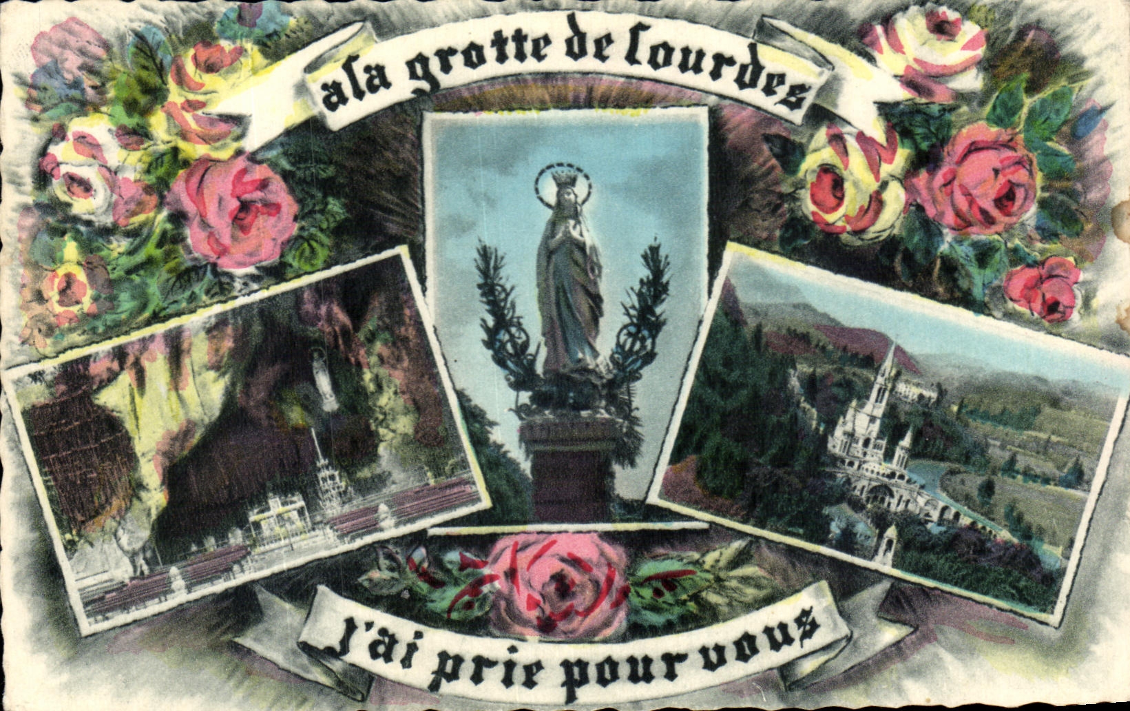 CPA A la Grotte De Lourdes J'ai Prie Pour Vous