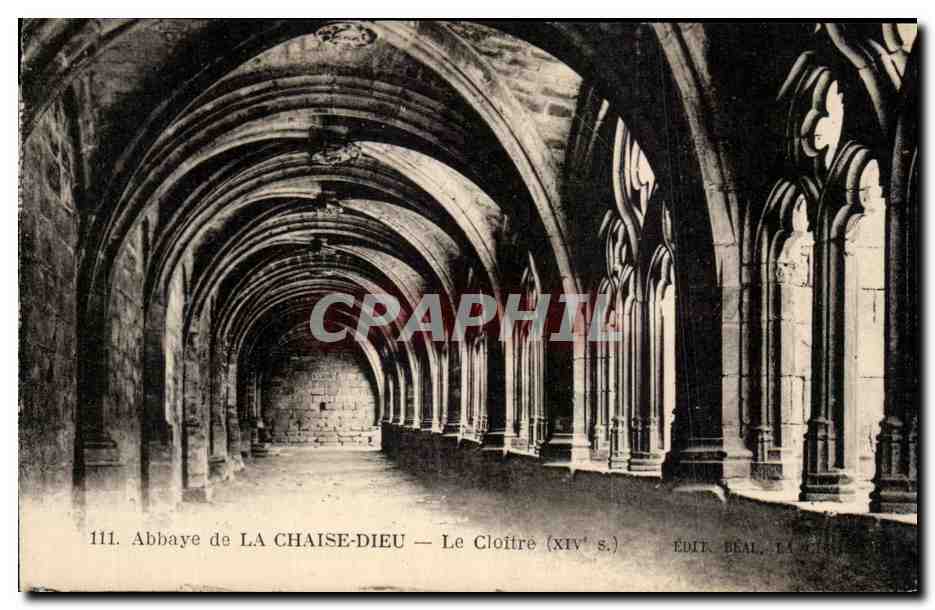 Abbaye de LA CHAISE-DIEU — Le Cloître (XIVe s.) — Édit. DÉAL, LA CHAISE-DIEU