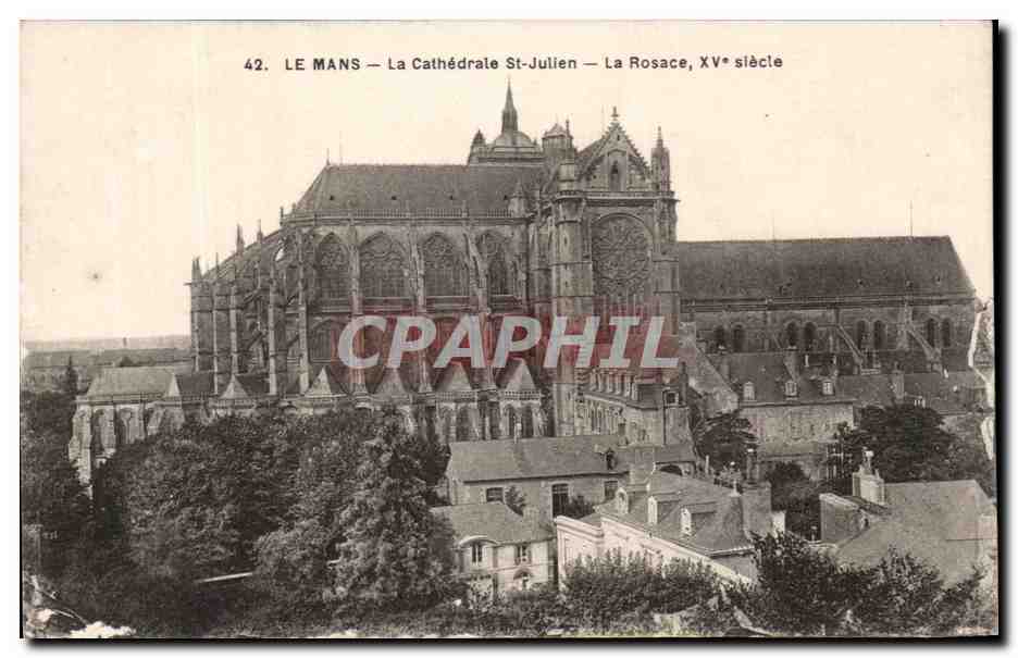 Le Mans — La Cathédrale St-Julien — La Rosace, XVᵉ siècle
