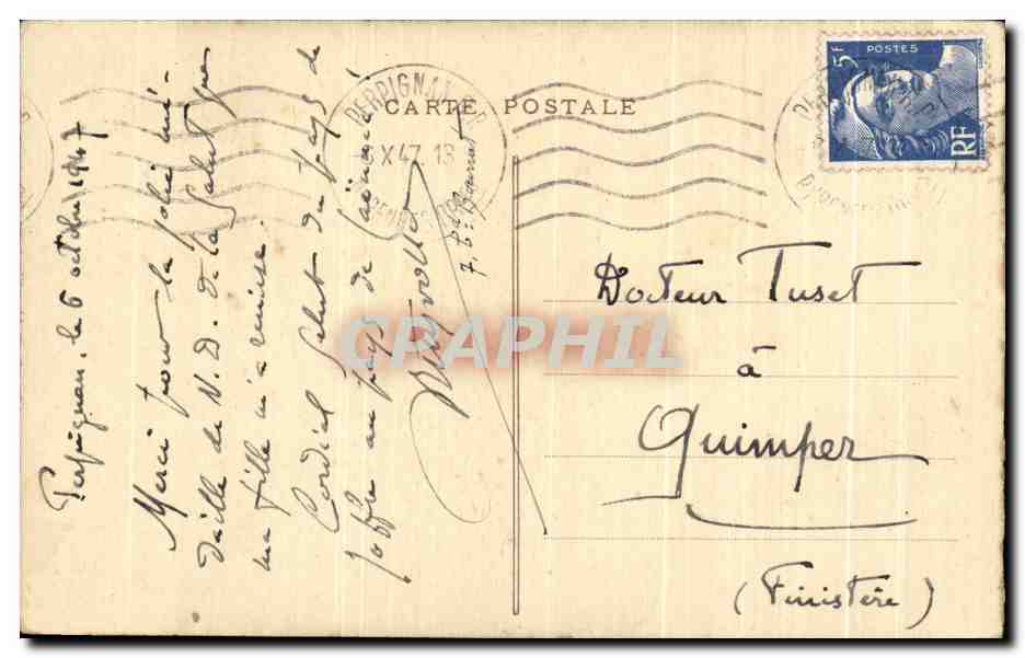CPA Mile Collin La Visite Salon 1931 Collection Chantereau — Verso