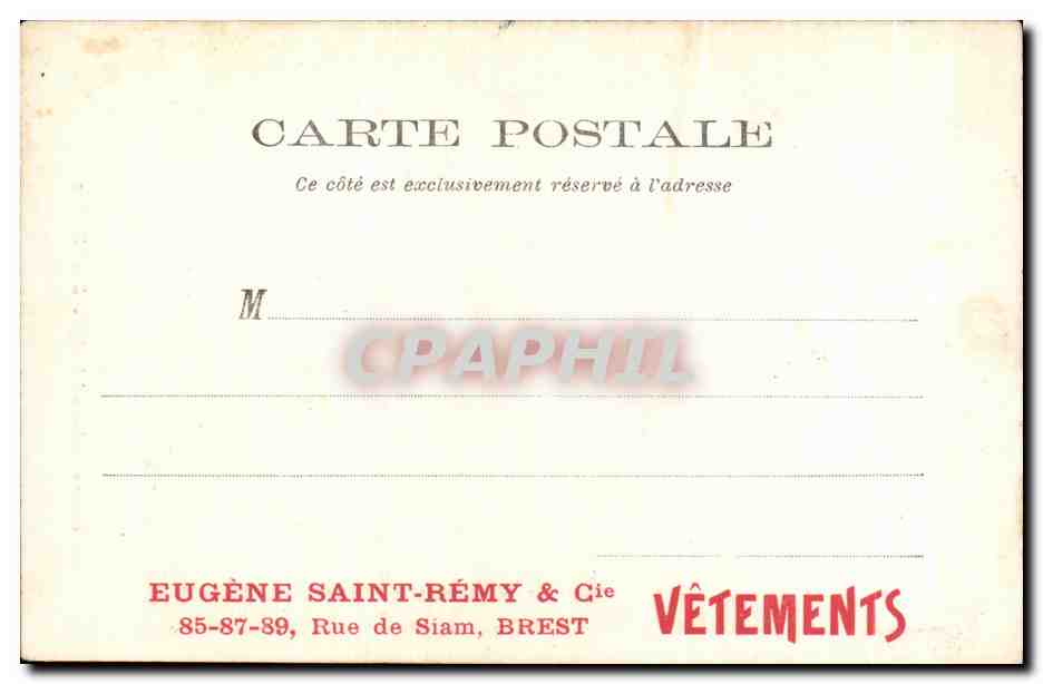 CPA Chinon Portail de l'Eglise Saint Etienne Publicite Eugene St Remy Rue du Siam Brest — Rückseite