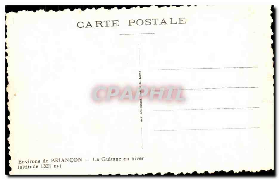 CPA Environs de Briancon La Guitane en hiver  — Rückseite