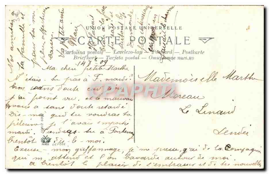 CPA En Riviere — Verso
