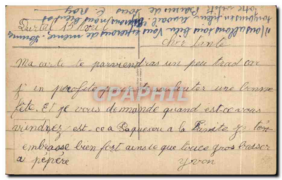 CPA Bonne Annee Enfants Trefles  — Rückseite