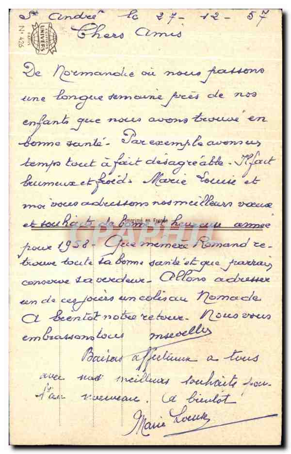 CPA Bonne Annee Fleurs Roses oiseau — Rückseite