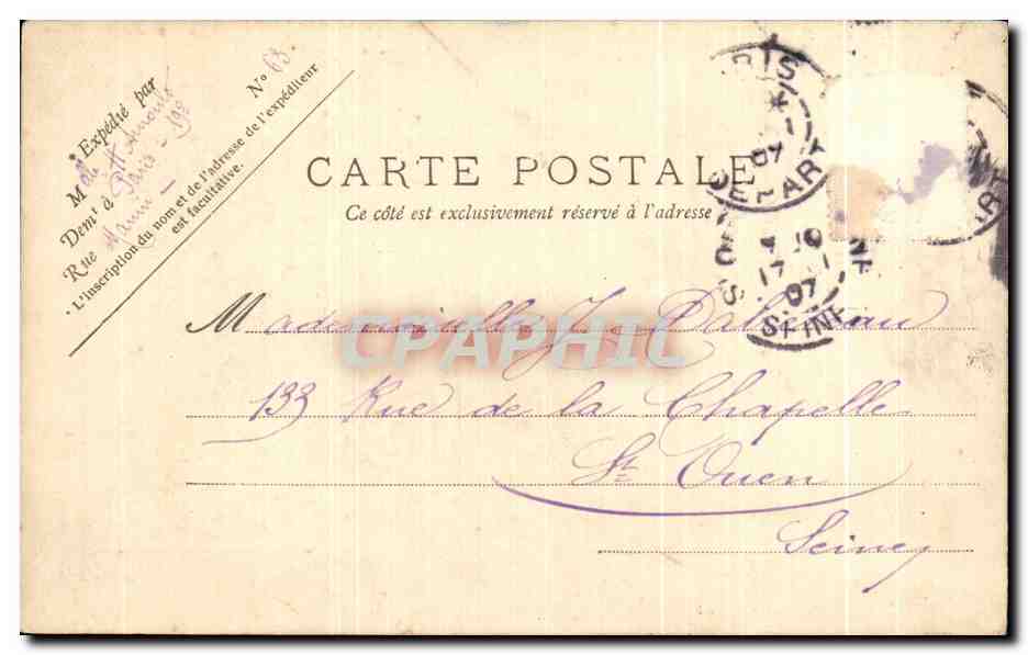 CPA Bateau Voeux  — Verso