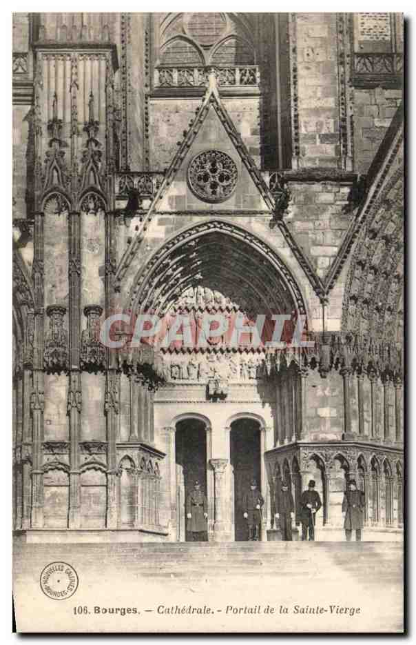CPA Bourges Cathedrale Portail de la Sainte Vierge