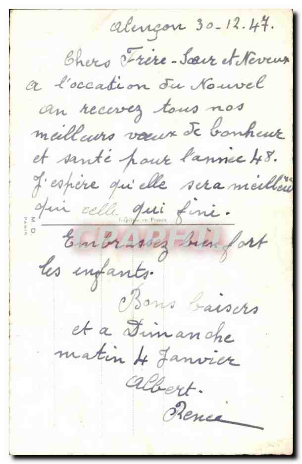 CPA Bonne et Heureuse Annee FActeur — Rückseite