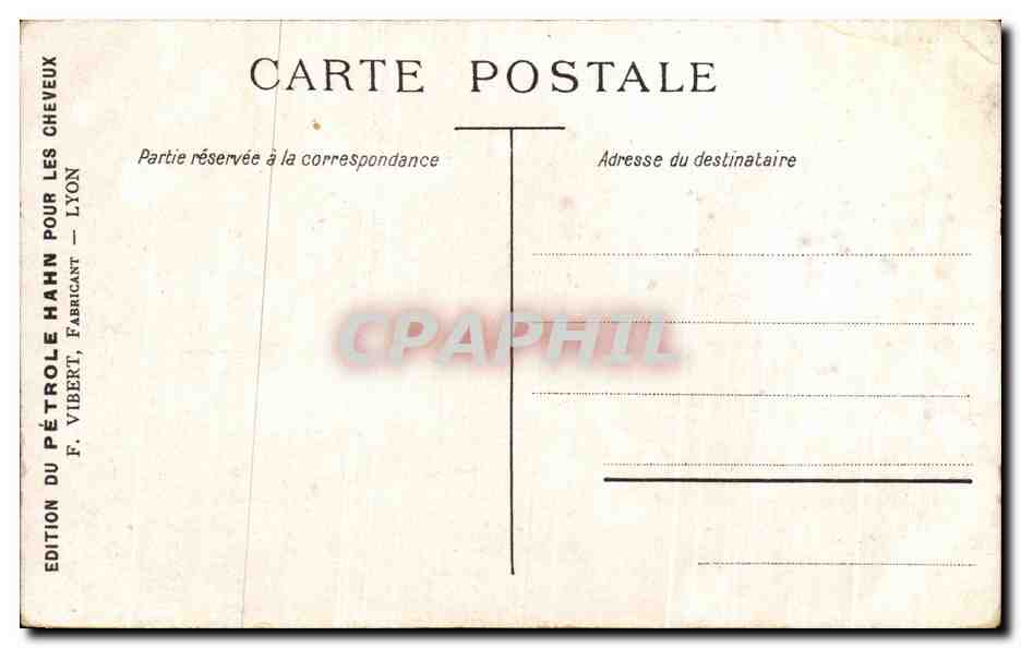 CPA Petrole Hahn Le Tresor des Cheveux Nice — Rückseite