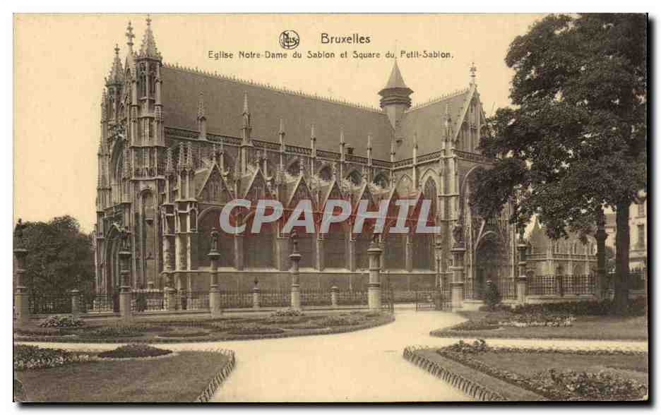 CPA Bruxelles Eglise Notre Dame Du Sabion Et Square Du Petit Sablon